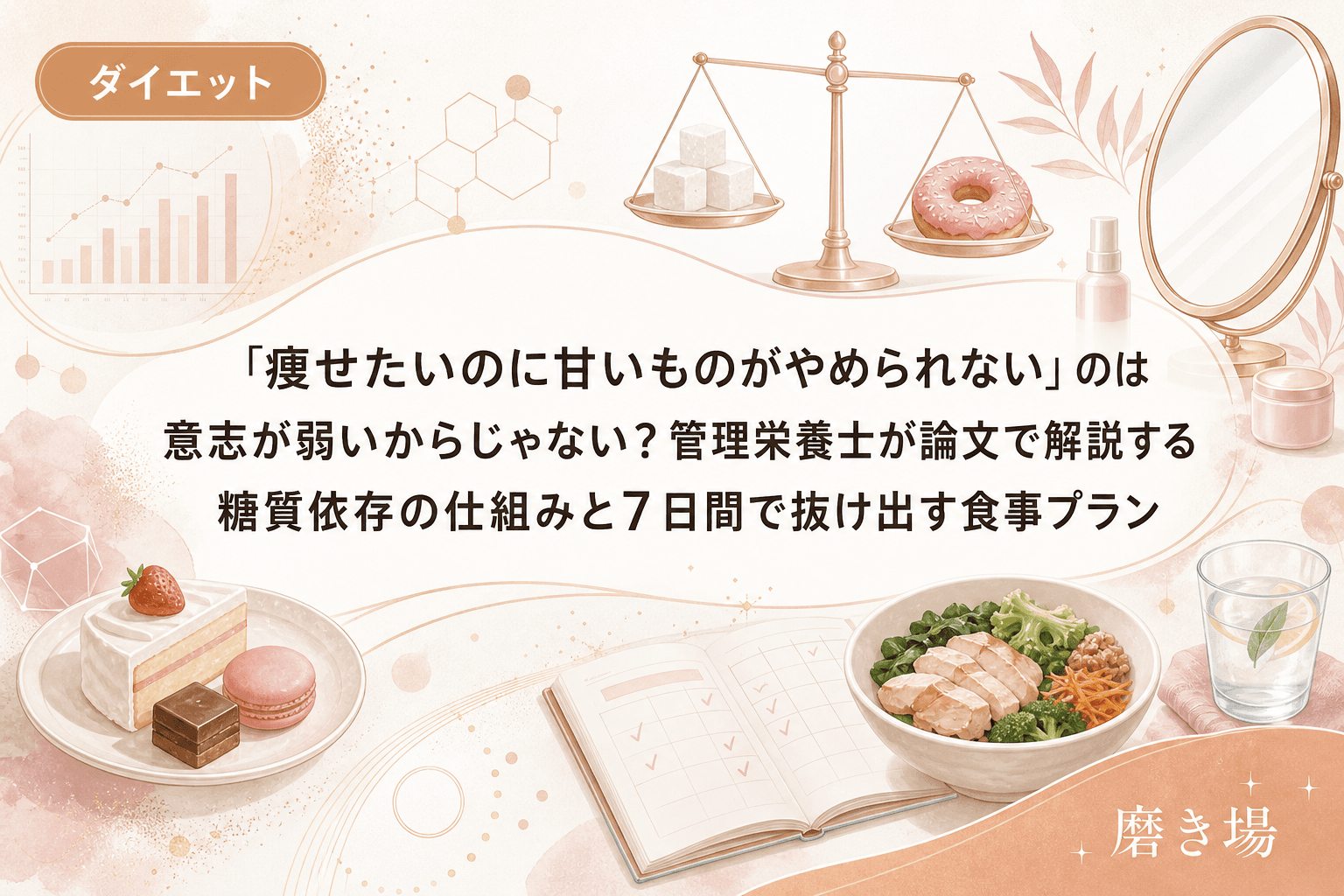 「痩せたいのに甘いものがやめられない」のは意志が弱いからじゃない?管理栄養士が論文で解説する糖質依存の仕組みと7日間で抜け出す食事プラン