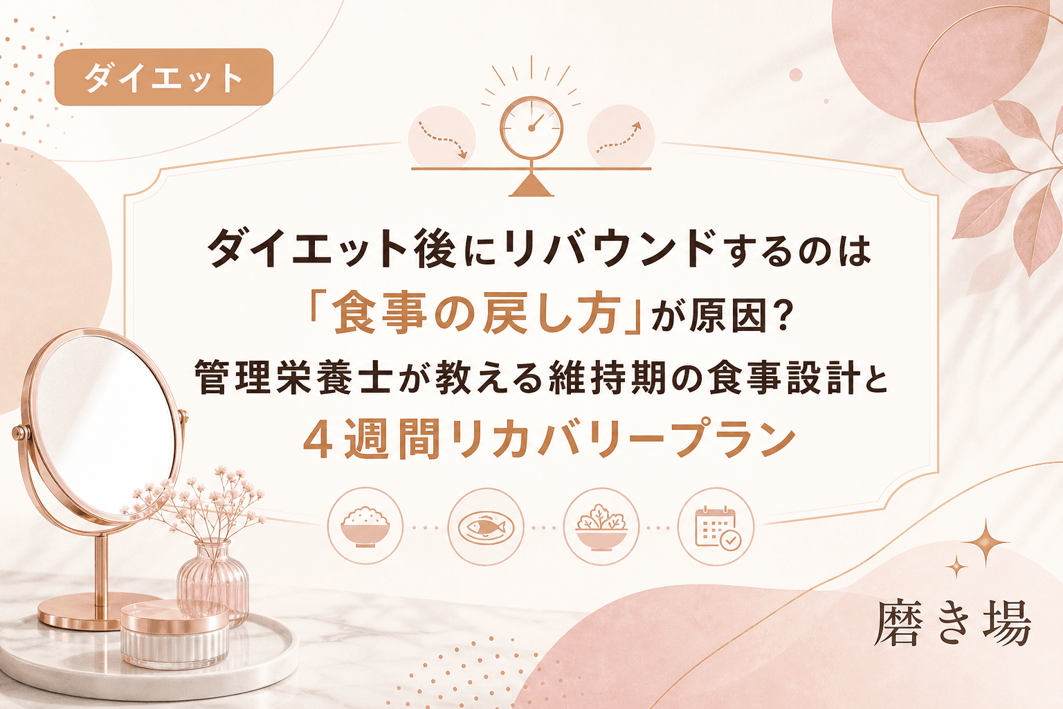 ダイエット後にリバウンドするのは「食事の戻し方」が原因?管理栄養士が教える維持期の食事設計と4週間リカバリープラン