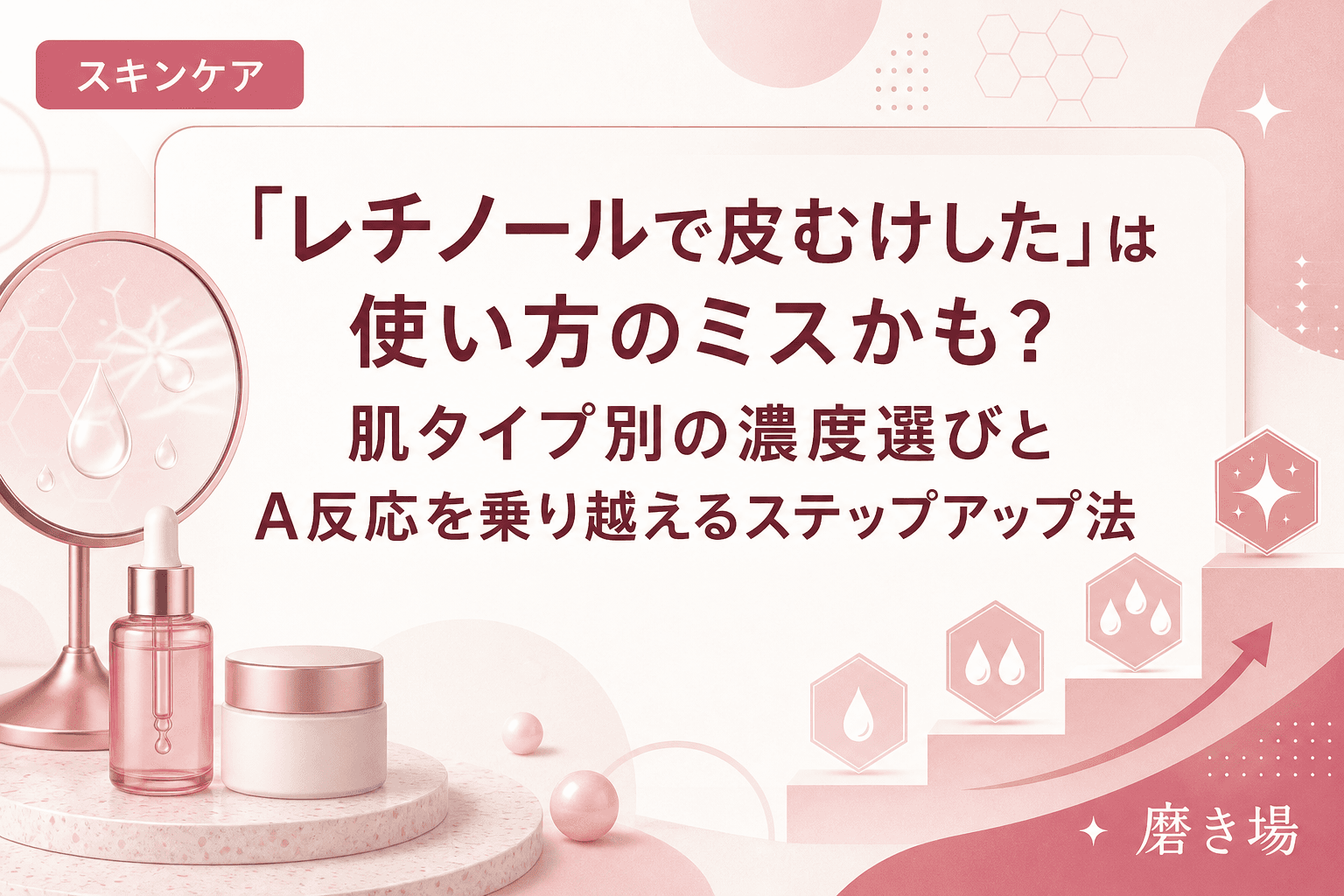 「レチノールで皮むけした」は使い方のミスかも?肌タイプ別の濃度選びとA反応を乗り越えるステップアップ法