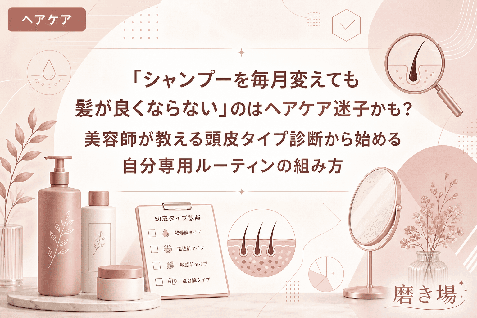 「シャンプーを毎月変えても髪が良くならない」のはヘアケア迷子かも?美容師が教える頭皮タイプ診断から始める自分専用ルーティンの組み方