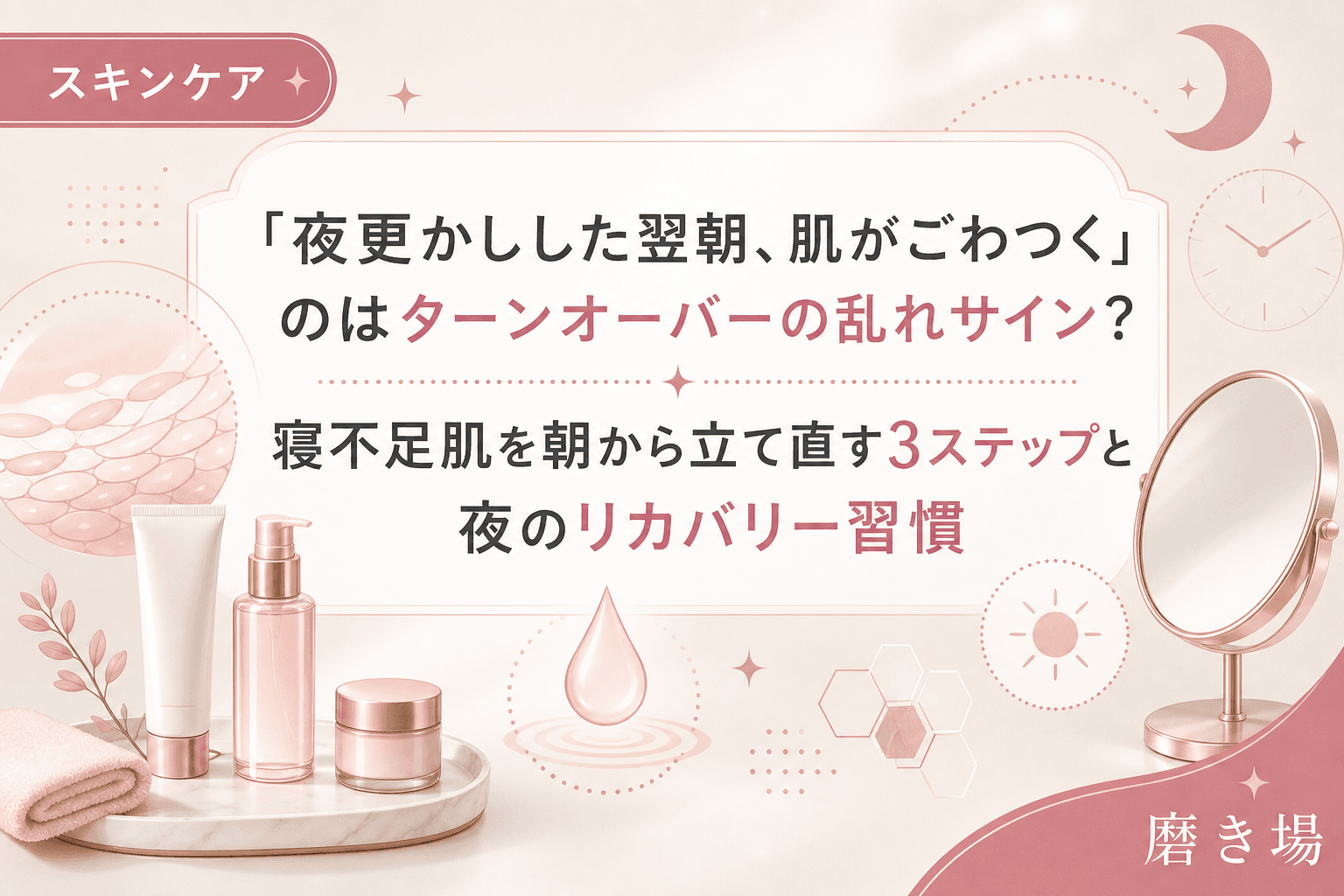 「夜更かしした翌朝、肌がごわつく」のはターンオーバーの乱れサイン?寝不足肌を朝から立て直す3ステップと夜のリカバリー習慣